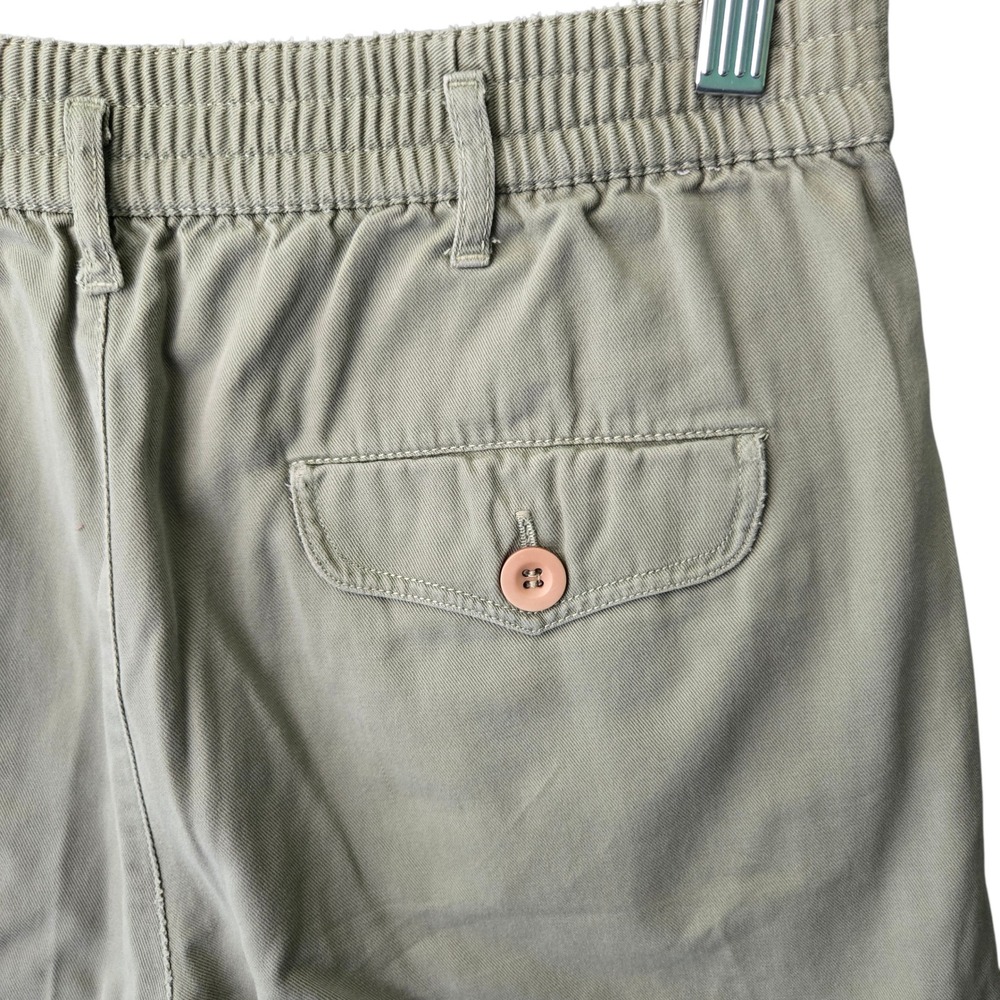 Calvin Klein Sport Khaki Pleated Cotton Shorts‎ Size 4 Elastic Waist - Picture 5 of 6